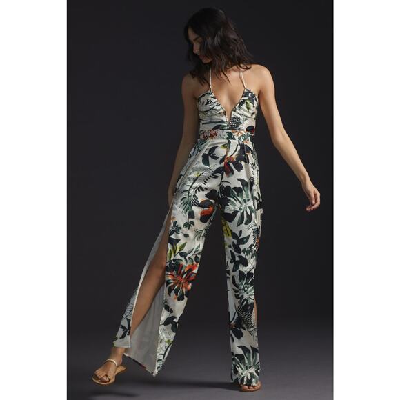 New Katie May by Anthropologie Floral Silky Jumpsuit - Medium - Picture 3 of 9